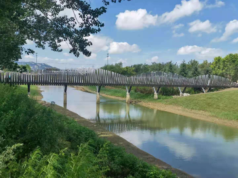 煙臺橋梁景觀工程八角河公園破繭橋施工中，敬請期待！—煙臺旭升鋼構(gòu)